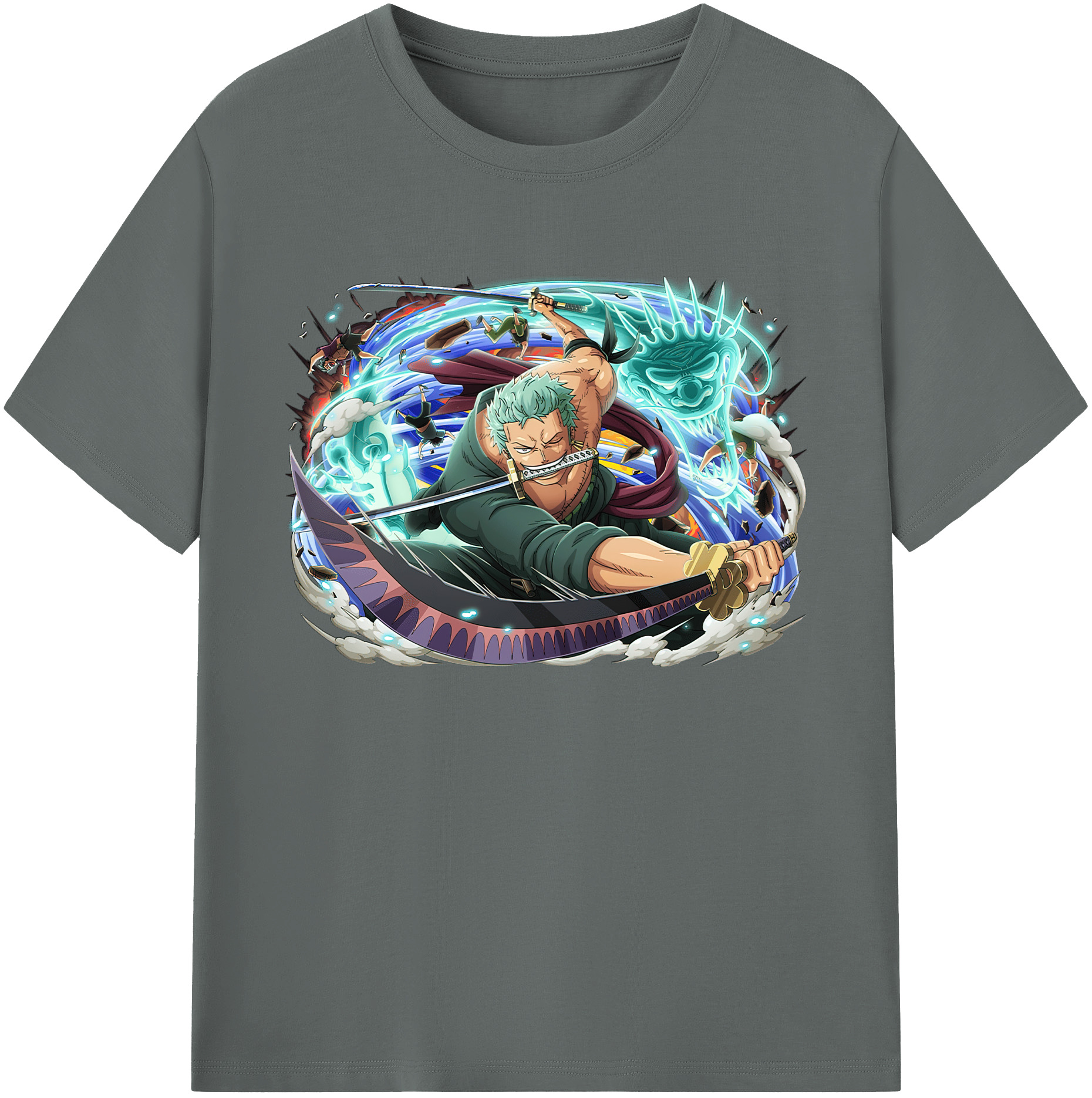 ワンピース ロロノア・ゾロ ONE PIECE Roronoa Zoro 綿100％ メンズ半袖Tシャツ｜肌触りやわらか＆通気性